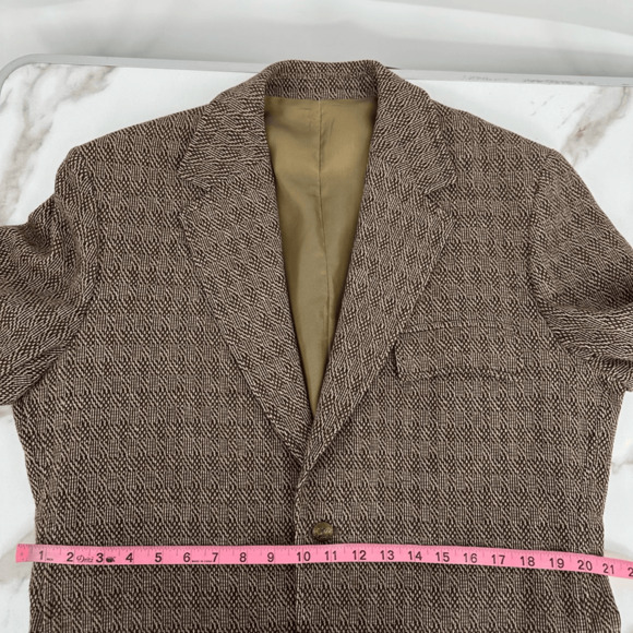 Vintage Pendleton Mens Sport Coat 46R Wool Brown Preppy Old Money Classic - Picture 6 of 14